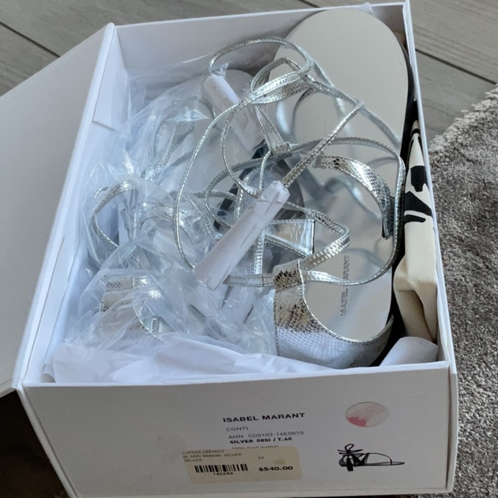 NEW Isabel Marant Silver Tie/Tassel Sandals